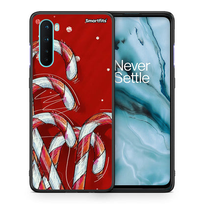 Θήκη OnePlus Nord 5G Candy Cane από τη Smartfits με σχέδιο στο πίσω μέρος και μαύρο περίβλημα | OnePlus Nord 5G Candy Cane case with colorful back and black bezels