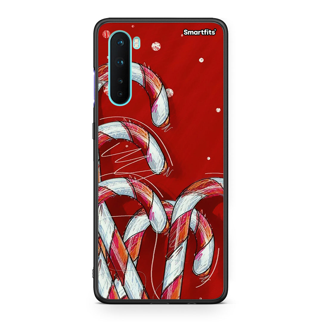 OnePlus Nord 5G Candy Cane θήκη από τη Smartfits με σχέδιο στο πίσω μέρος και μαύρο περίβλημα | Smartphone case with colorful back and black bezels by Smartfits