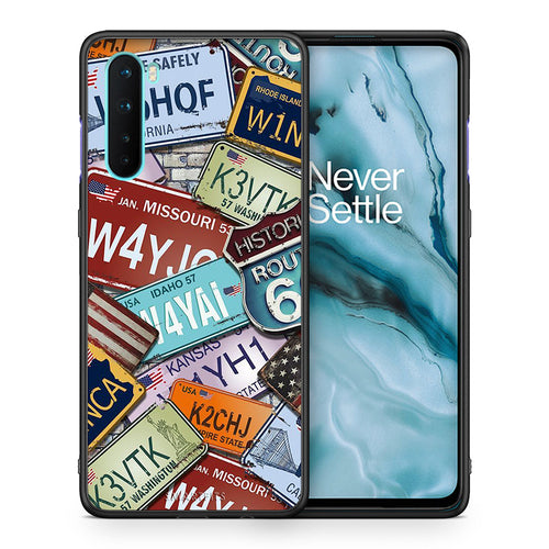 Θήκη OnePlus Nord 5G Car Plates από τη Smartfits με σχέδιο στο πίσω μέρος και μαύρο περίβλημα | OnePlus Nord 5G Car Plates case with colorful back and black bezels