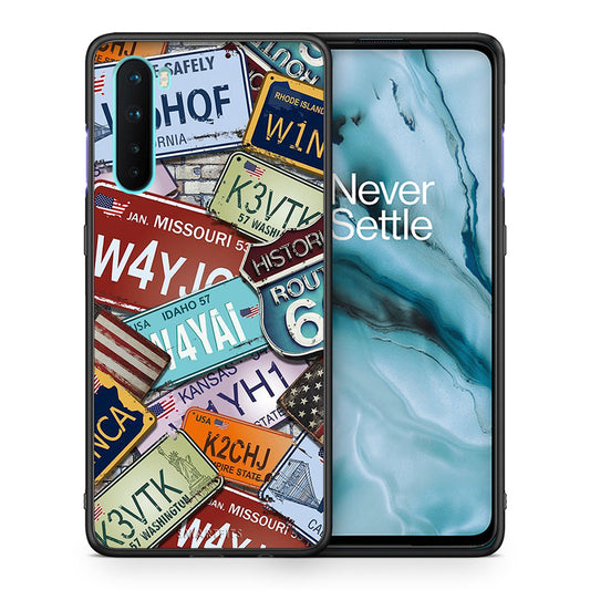 Θήκη OnePlus Nord 5G Car Plates από τη Smartfits με σχέδιο στο πίσω μέρος και μαύρο περίβλημα | OnePlus Nord 5G Car Plates case with colorful back and black bezels