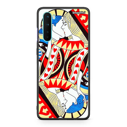 OnePlus Nord 5G Card Love θήκη από τη Smartfits με σχέδιο στο πίσω μέρος και μαύρο περίβλημα | Smartphone case with colorful back and black bezels by Smartfits