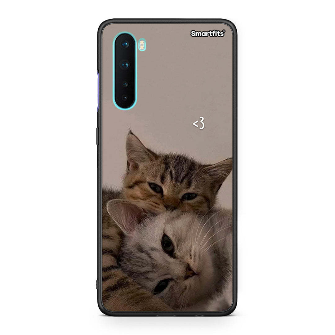 OnePlus Nord 5G Cats In Love Θήκη από τη Smartfits με σχέδιο στο πίσω μέρος και μαύρο περίβλημα | Smartphone case with colorful back and black bezels by Smartfits