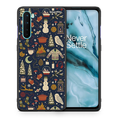Θήκη OnePlus Nord 5G Christmas Elements από τη Smartfits με σχέδιο στο πίσω μέρος και μαύρο περίβλημα | OnePlus Nord 5G Christmas Elements case with colorful back and black bezels