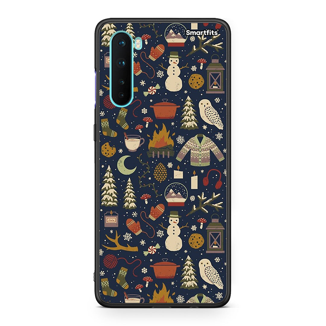 OnePlus Nord 5G Christmas Elements θήκη από τη Smartfits με σχέδιο στο πίσω μέρος και μαύρο περίβλημα | Smartphone case with colorful back and black bezels by Smartfits