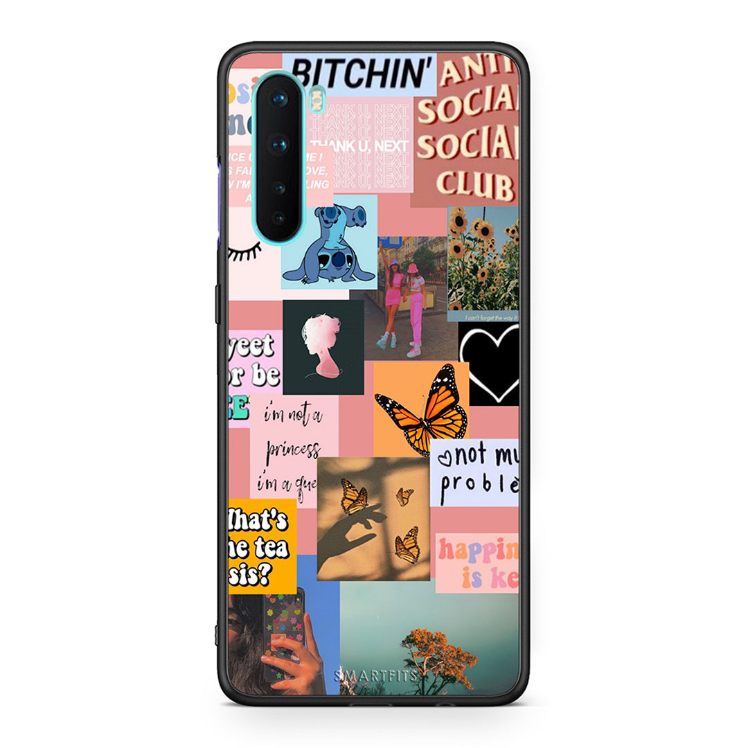 OnePlus Nord 5G Collage Bitchin Θήκη Αγίου Βαλεντίνου από τη Smartfits με σχέδιο στο πίσω μέρος και μαύρο περίβλημα | Smartphone case with colorful back and black bezels by Smartfits