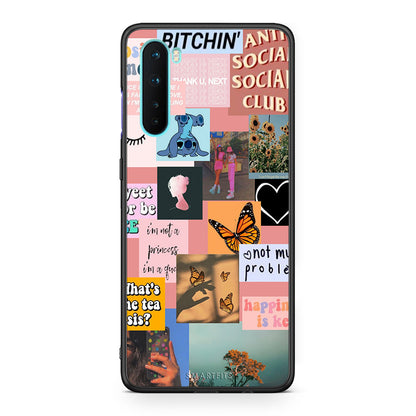 OnePlus Nord 5G Collage Bitchin Θήκη Αγίου Βαλεντίνου από τη Smartfits με σχέδιο στο πίσω μέρος και μαύρο περίβλημα | Smartphone case with colorful back and black bezels by Smartfits