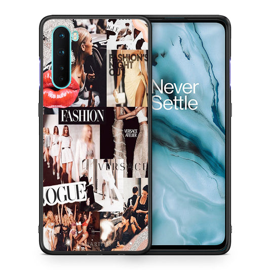 Θήκη Αγίου Βαλεντίνου OnePlus Nord 5G Collage Fashion από τη Smartfits με σχέδιο στο πίσω μέρος και μαύρο περίβλημα | OnePlus Nord 5G Collage Fashion case with colorful back and black bezels