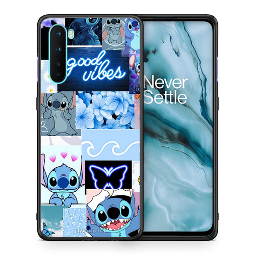 Θήκη Αγίου Βαλεντίνου OnePlus Nord 5G Collage Good Vibes από τη Smartfits με σχέδιο στο πίσω μέρος και μαύρο περίβλημα | OnePlus Nord 5G Collage Good Vibes case with colorful back and black bezels