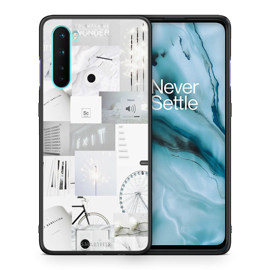 Θήκη Αγίου Βαλεντίνου OnePlus Nord 5G Collage Make Me Wonder από τη Smartfits με σχέδιο στο πίσω μέρος και μαύρο περίβλημα | OnePlus Nord 5G Collage Make Me Wonder case with colorful back and black bezels