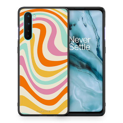 Θήκη OnePlus Nord 5G Colourful Waves από τη Smartfits με σχέδιο στο πίσω μέρος και μαύρο περίβλημα | OnePlus Nord 5G Colourful Waves case with colorful back and black bezels