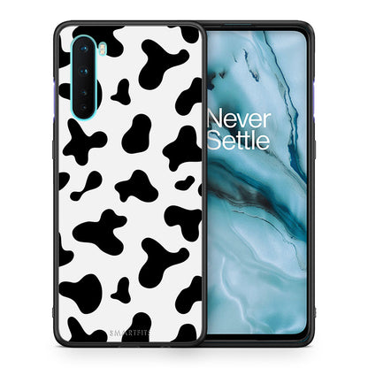Θήκη OnePlus Nord 5G Cow Print από τη Smartfits με σχέδιο στο πίσω μέρος και μαύρο περίβλημα | OnePlus Nord 5G Cow Print case with colorful back and black bezels