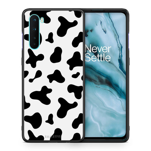 Θήκη OnePlus Nord 5G Cow Print από τη Smartfits με σχέδιο στο πίσω μέρος και μαύρο περίβλημα | OnePlus Nord 5G Cow Print case with colorful back and black bezels