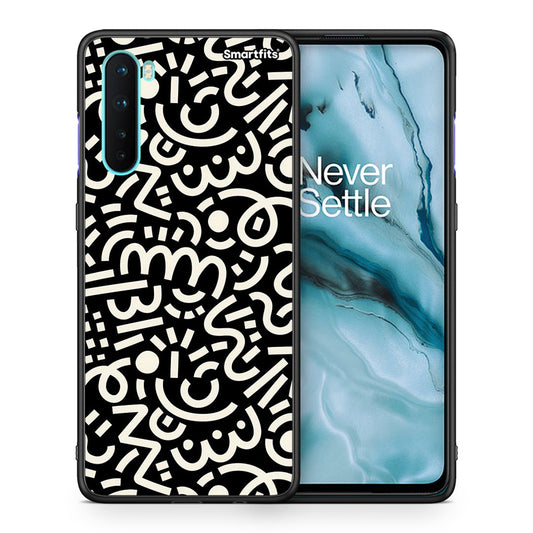Θήκη OnePlus Nord 5G Doodle Art από τη Smartfits με σχέδιο στο πίσω μέρος και μαύρο περίβλημα | OnePlus Nord 5G Doodle Art case with colorful back and black bezels