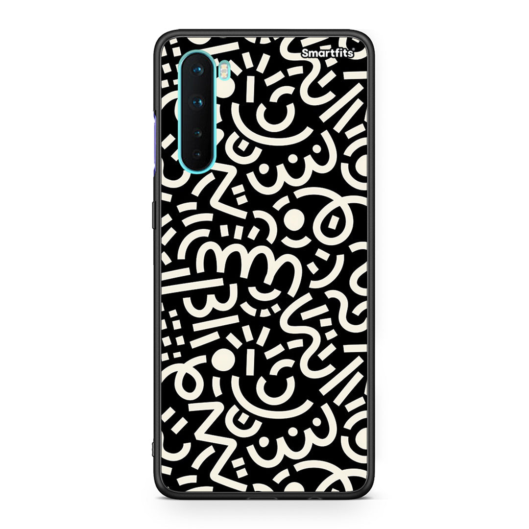 OnePlus Nord 5G Doodle Art Θήκη από τη Smartfits με σχέδιο στο πίσω μέρος και μαύρο περίβλημα | Smartphone case with colorful back and black bezels by Smartfits