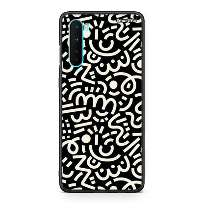 OnePlus Nord 5G Doodle Art Θήκη από τη Smartfits με σχέδιο στο πίσω μέρος και μαύρο περίβλημα | Smartphone case with colorful back and black bezels by Smartfits