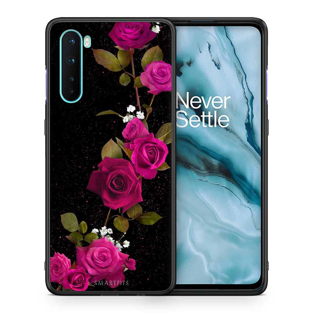 Θήκη OnePlus Nord 5G Red Roses Flower από τη Smartfits με σχέδιο στο πίσω μέρος και μαύρο περίβλημα | OnePlus Nord 5G Red Roses Flower case with colorful back and black bezels