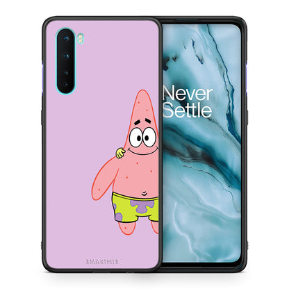 Θήκη OnePlus Nord 5G Friends Patrick από τη Smartfits με σχέδιο στο πίσω μέρος και μαύρο περίβλημα | OnePlus Nord 5G Friends Patrick case with colorful back and black bezels
