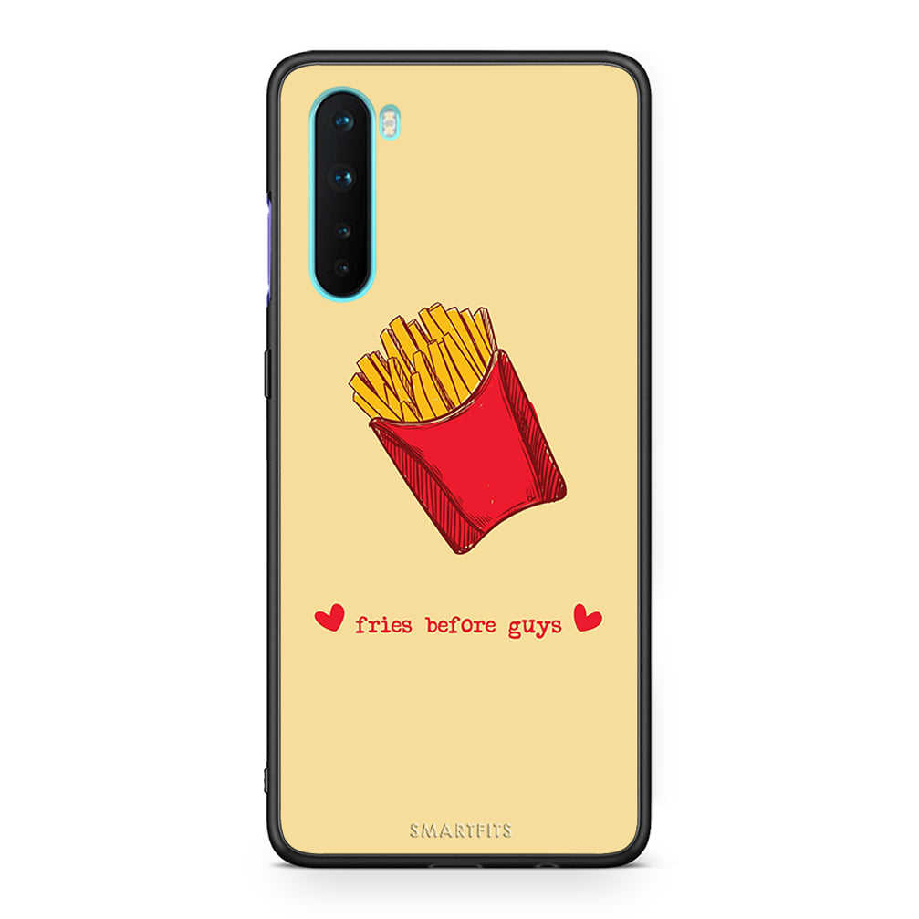 OnePlus Nord 5G Fries Before Guys Θήκη Αγίου Βαλεντίνου από τη Smartfits με σχέδιο στο πίσω μέρος και μαύρο περίβλημα | Smartphone case with colorful back and black bezels by Smartfits