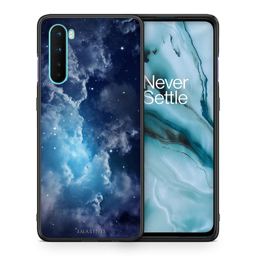 Θήκη OnePlus Nord 5G Blue Sky Galaxy από τη Smartfits με σχέδιο στο πίσω μέρος και μαύρο περίβλημα | OnePlus Nord 5G Blue Sky Galaxy case with colorful back and black bezels