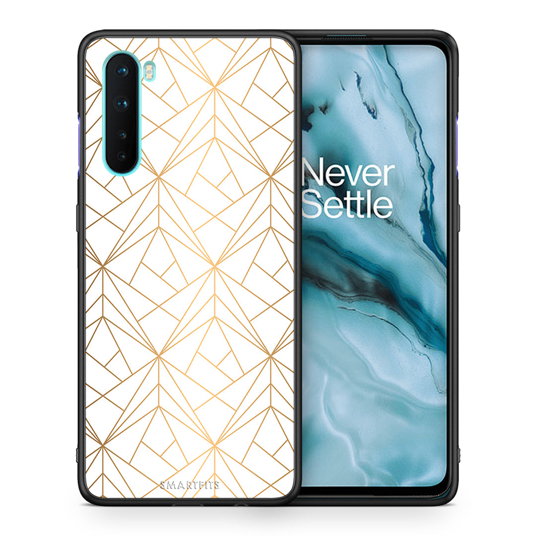 Θήκη OnePlus Nord 5G Luxury White Geometric από τη Smartfits με σχέδιο στο πίσω μέρος και μαύρο περίβλημα | OnePlus Nord 5G Luxury White Geometric case with colorful back and black bezels