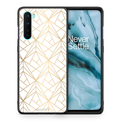 Θήκη OnePlus Nord 5G Luxury White Geometric από τη Smartfits με σχέδιο στο πίσω μέρος και μαύρο περίβλημα | OnePlus Nord 5G Luxury White Geometric case with colorful back and black bezels