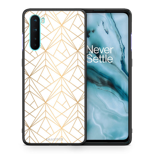 Θήκη OnePlus Nord 5G Luxury White Geometric από τη Smartfits με σχέδιο στο πίσω μέρος και μαύρο περίβλημα | OnePlus Nord 5G Luxury White Geometric case with colorful back and black bezels