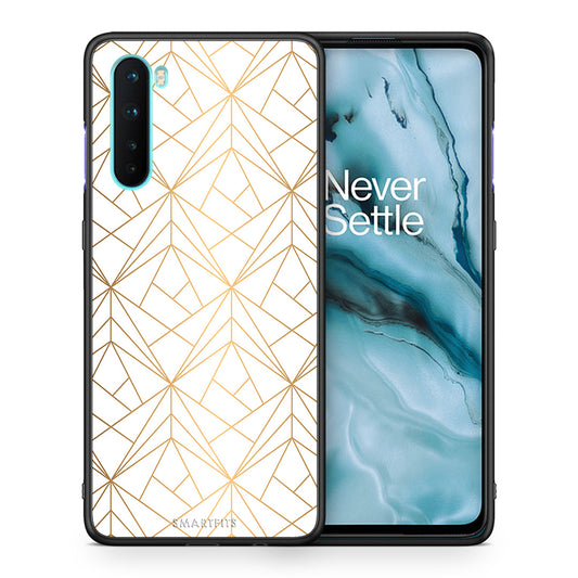 Θήκη OnePlus Nord 5G Luxury White Geometric από τη Smartfits με σχέδιο στο πίσω μέρος και μαύρο περίβλημα | OnePlus Nord 5G Luxury White Geometric case with colorful back and black bezels