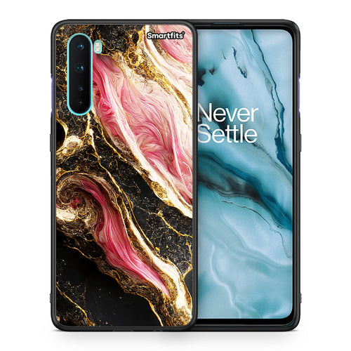 Θήκη OnePlus Nord 5G Glamorous Pink Marble από τη Smartfits με σχέδιο στο πίσω μέρος και μαύρο περίβλημα | OnePlus Nord 5G Glamorous Pink Marble case with colorful back and black bezels