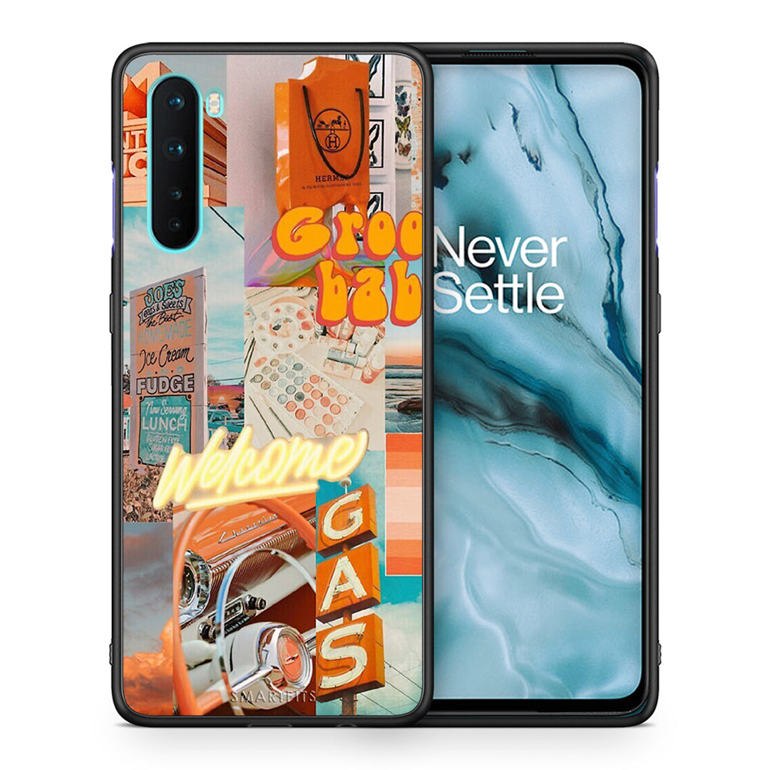 Θήκη Αγίου Βαλεντίνου OnePlus Nord 5G Groovy Babe από τη Smartfits με σχέδιο στο πίσω μέρος και μαύρο περίβλημα | OnePlus Nord 5G Groovy Babe case with colorful back and black bezels