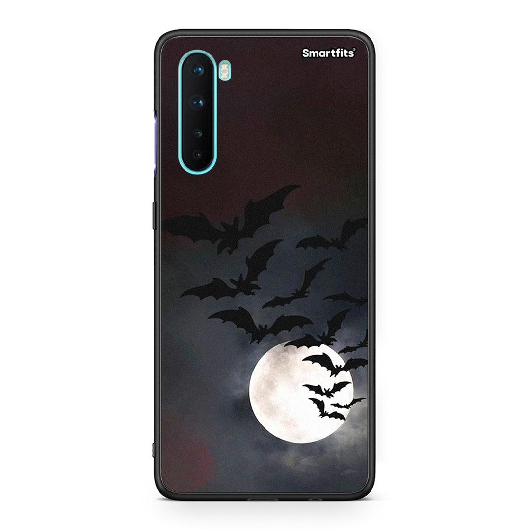 OnePlus Nord 5G Halloween Bat Night Θήκη από τη Smartfits με σχέδιο στο πίσω μέρος και μαύρο περίβλημα | Smartphone case with colorful back and black bezels by Smartfits
