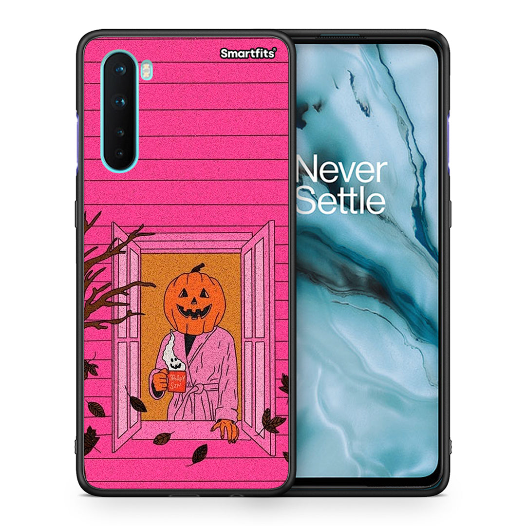 Θήκη OnePlus Nord 5G Halloween Pumpkin Lady από τη Smartfits με σχέδιο στο πίσω μέρος και μαύρο περίβλημα | OnePlus Nord 5G Halloween Pumpkin Lady case with colorful back and black bezels