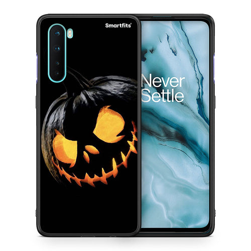Θήκη OnePlus Nord 5G Halloween Scary Pumpkin από τη Smartfits με σχέδιο στο πίσω μέρος και μαύρο περίβλημα | OnePlus Nord 5G Halloween Scary Pumpkin case with colorful back and black bezels
