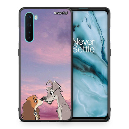 Θήκη OnePlus Nord 5G Lady And Tramp από τη Smartfits με σχέδιο στο πίσω μέρος και μαύρο περίβλημα | OnePlus Nord 5G Lady And Tramp case with colorful back and black bezels