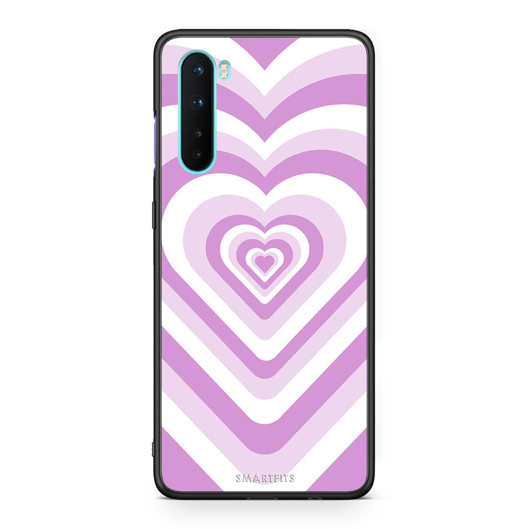 OnePlus Nord 5G Lilac Hearts θήκη από τη Smartfits με σχέδιο στο πίσω μέρος και μαύρο περίβλημα | Smartphone case with colorful back and black bezels by Smartfits