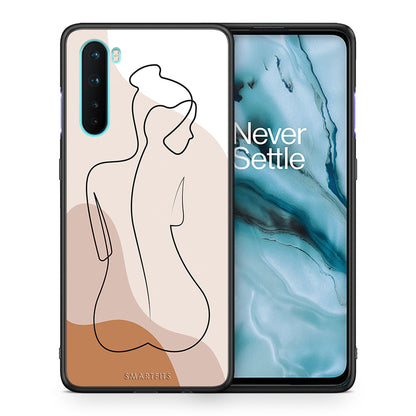 Θήκη OnePlus Nord 5G LineArt Woman από τη Smartfits με σχέδιο στο πίσω μέρος και μαύρο περίβλημα | OnePlus Nord 5G LineArt Woman case with colorful back and black bezels