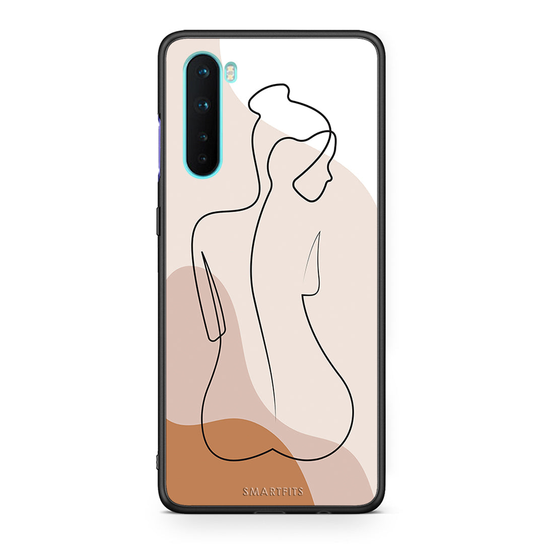 OnePlus Nord 5G LineArt Woman θήκη από τη Smartfits με σχέδιο στο πίσω μέρος και μαύρο περίβλημα | Smartphone case with colorful back and black bezels by Smartfits