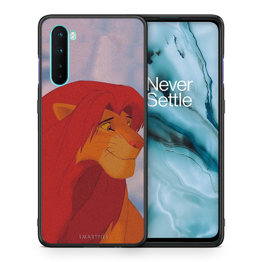 Θήκη Αγίου Βαλεντίνου OnePlus Nord 5G Lion Love 1 από τη Smartfits με σχέδιο στο πίσω μέρος και μαύρο περίβλημα | OnePlus Nord 5G Lion Love 1 case with colorful back and black bezels