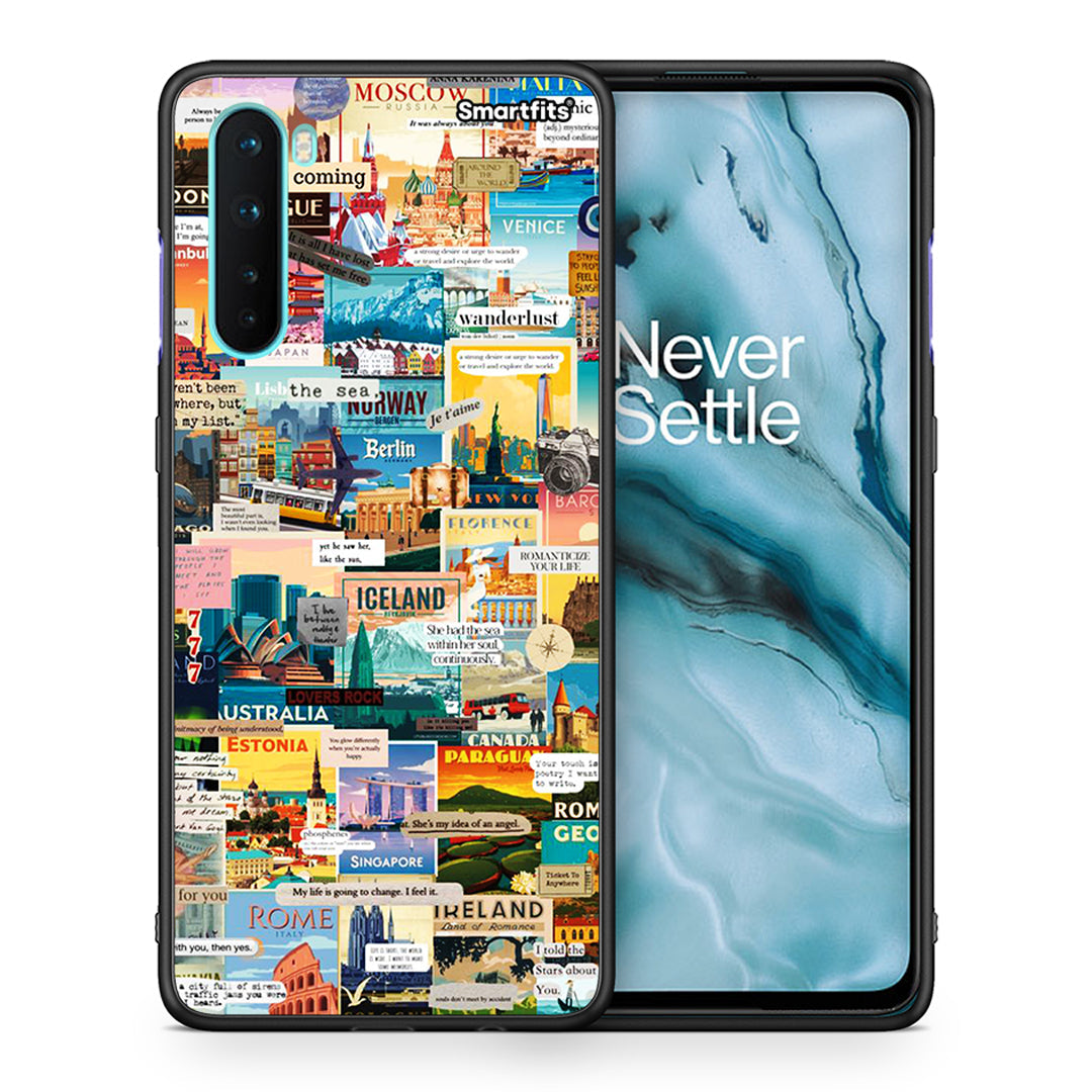 Θήκη OnePlus Nord 5G Live To Travel από τη Smartfits με σχέδιο στο πίσω μέρος και μαύρο περίβλημα | OnePlus Nord 5G Live To Travel case with colorful back and black bezels