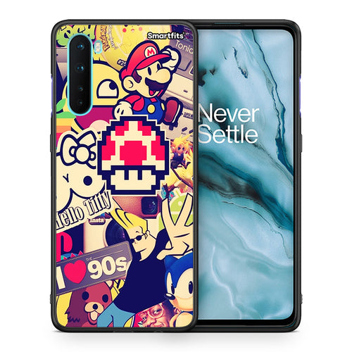 Θήκη OnePlus Nord 5G Love The 90s από τη Smartfits με σχέδιο στο πίσω μέρος και μαύρο περίβλημα | OnePlus Nord 5G Love The 90s case with colorful back and black bezels