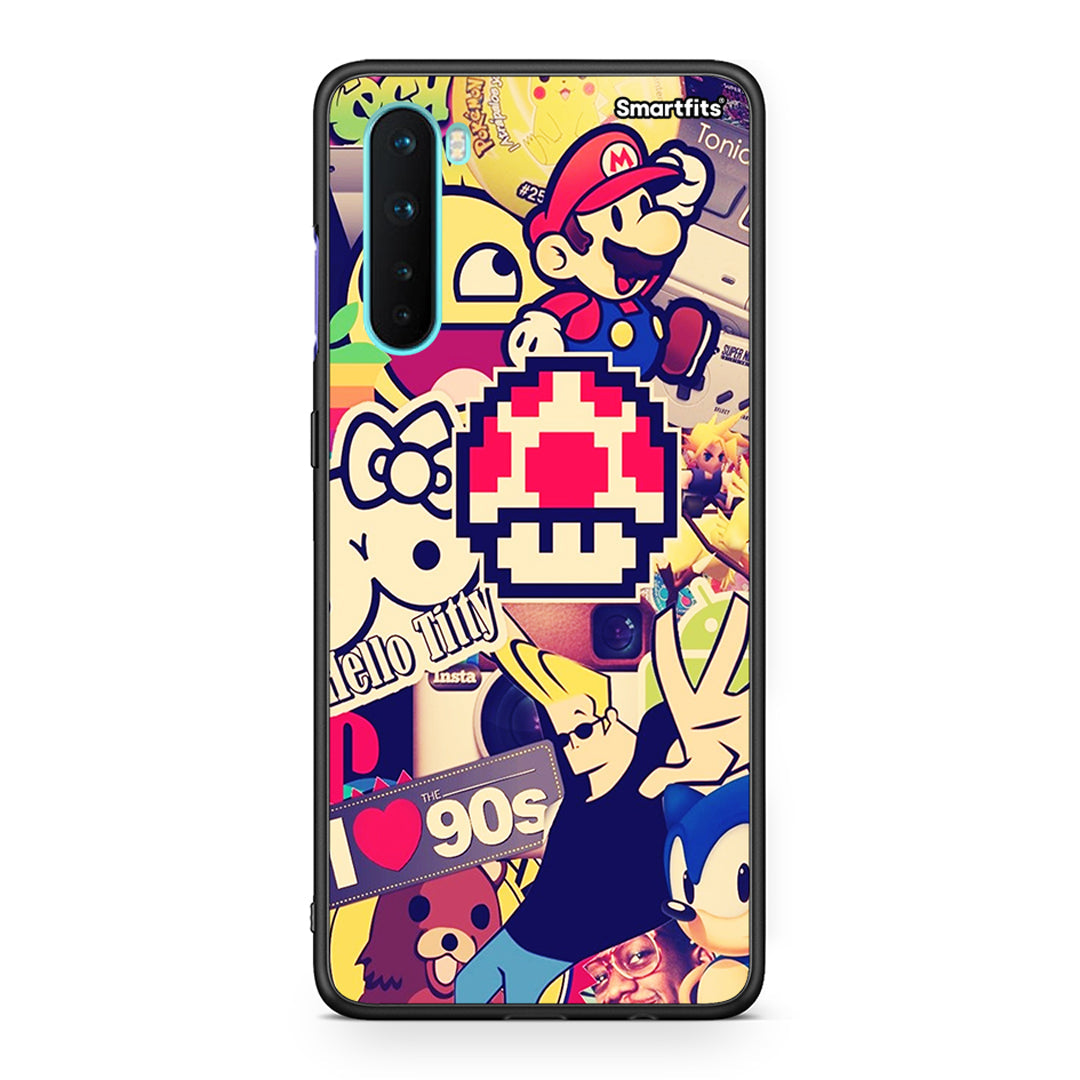 OnePlus Nord 5G Love The 90s θήκη από τη Smartfits με σχέδιο στο πίσω μέρος και μαύρο περίβλημα | Smartphone case with colorful back and black bezels by Smartfits