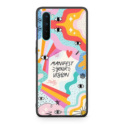 OnePlus Nord 5G Manifest Your Vision θήκη από τη Smartfits με σχέδιο στο πίσω μέρος και μαύρο περίβλημα | Smartphone case with colorful back and black bezels by Smartfits