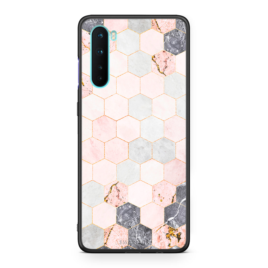 4 - OnePlus Nord 5G Hexagon Pink Marble case, cover, bumper