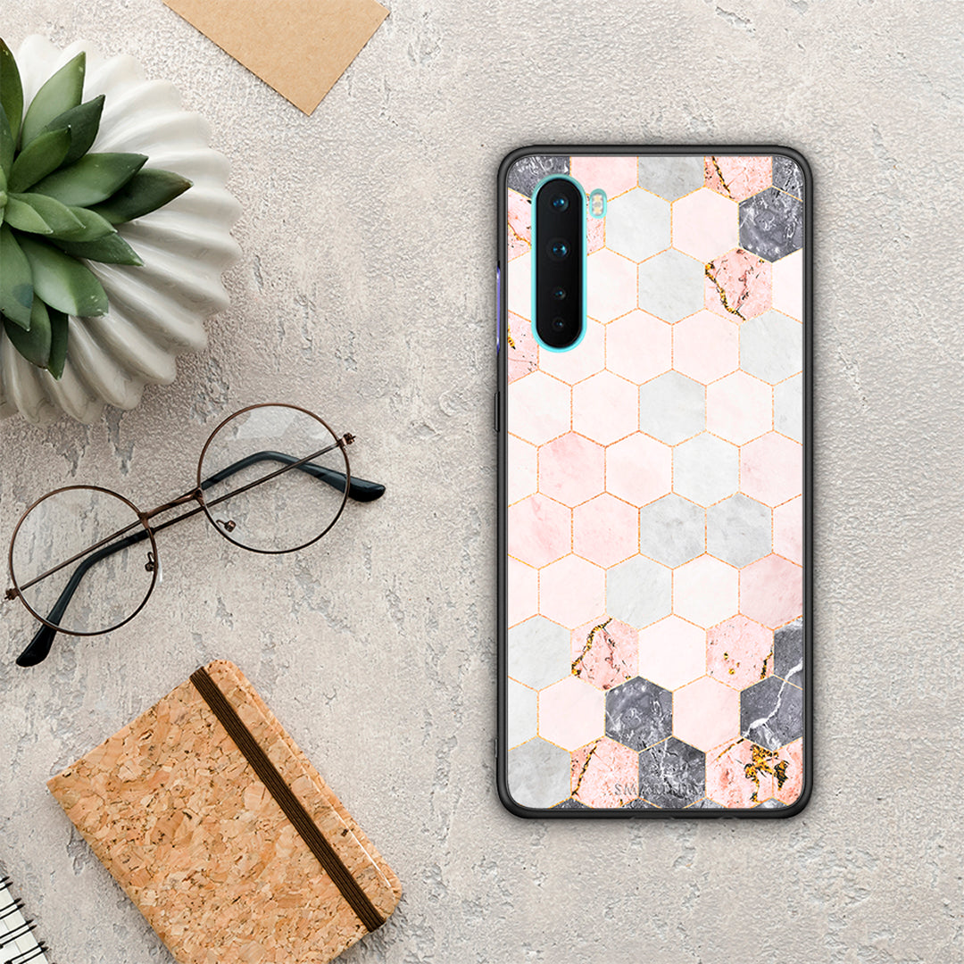 Marble Hexagon Pink - OnePlus Nord 5G θήκη