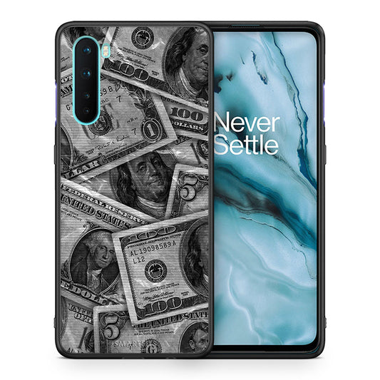 Θήκη OnePlus Nord 5G Money Dollars από τη Smartfits με σχέδιο στο πίσω μέρος και μαύρο περίβλημα | OnePlus Nord 5G Money Dollars case with colorful back and black bezels