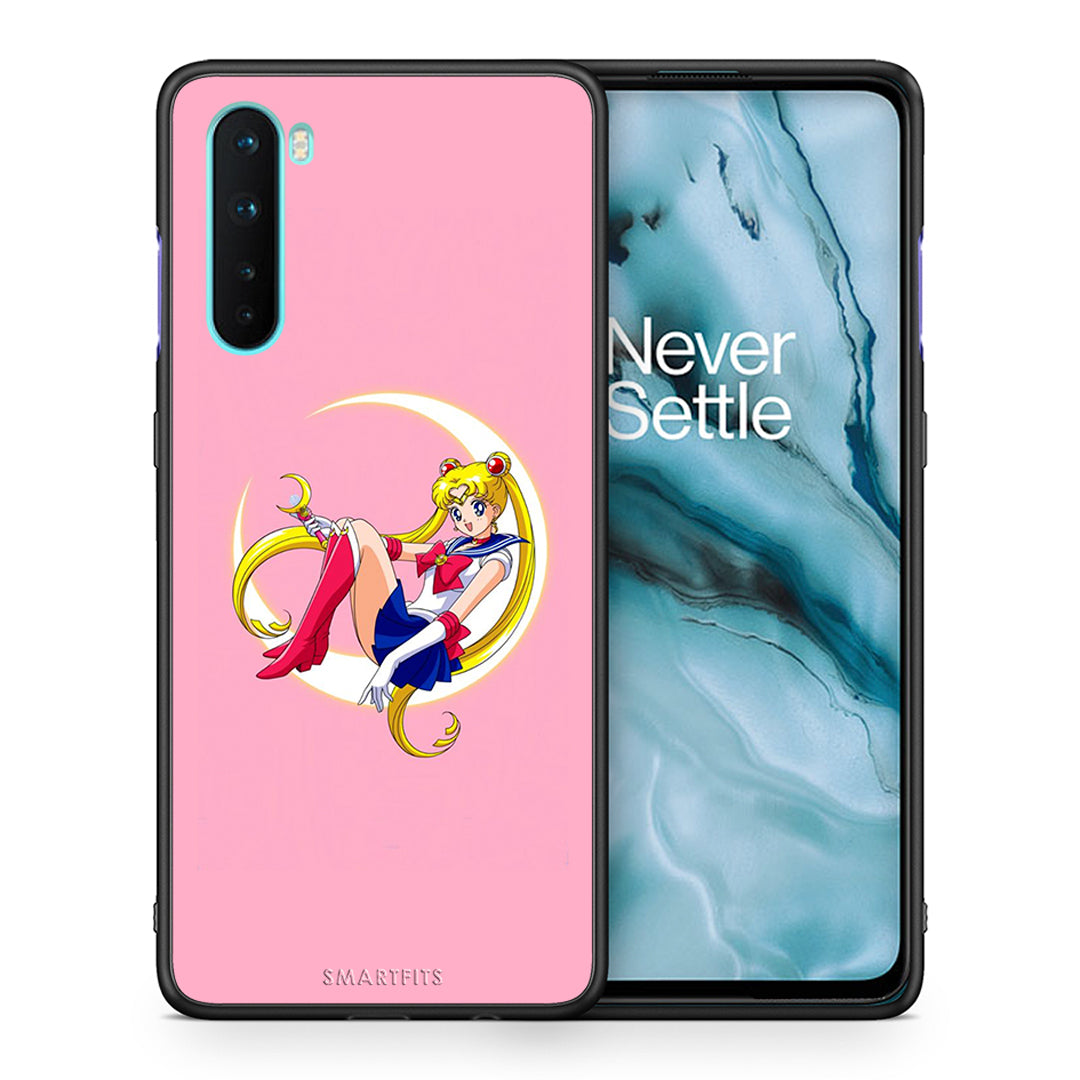 Θήκη OnePlus Nord 5G Moon Girl από τη Smartfits με σχέδιο στο πίσω μέρος και μαύρο περίβλημα | OnePlus Nord 5G Moon Girl case with colorful back and black bezels