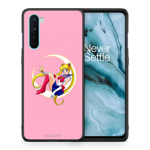 Θήκη OnePlus Nord 5G Moon Girl από τη Smartfits με σχέδιο στο πίσω μέρος και μαύρο περίβλημα | OnePlus Nord 5G Moon Girl case with colorful back and black bezels