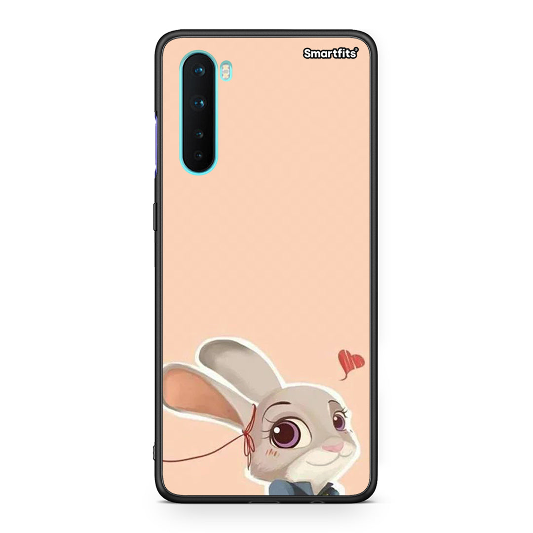 OnePlus Nord 5G Nick Wilde And Judy Hopps Love 2 θήκη από τη Smartfits με σχέδιο στο πίσω μέρος και μαύρο περίβλημα | Smartphone case with colorful back and black bezels by Smartfits