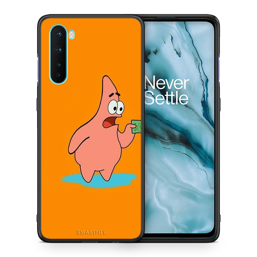 Θήκη Αγίου Βαλεντίνου OnePlus Nord 5G No Money 1 από τη Smartfits με σχέδιο στο πίσω μέρος και μαύρο περίβλημα | OnePlus Nord 5G No Money 1 case with colorful back and black bezels