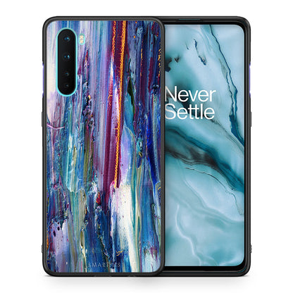 Θήκη OnePlus Nord 5G Winter Paint από τη Smartfits με σχέδιο στο πίσω μέρος και μαύρο περίβλημα | OnePlus Nord 5G Winter Paint case with colorful back and black bezels
