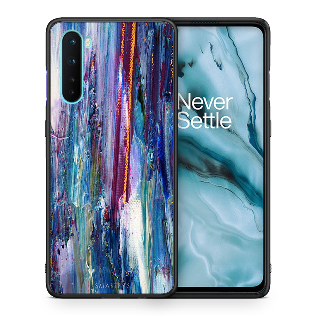 Θήκη OnePlus Nord 5G Winter Paint από τη Smartfits με σχέδιο στο πίσω μέρος και μαύρο περίβλημα | OnePlus Nord 5G Winter Paint case with colorful back and black bezels